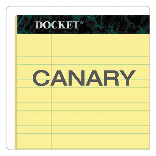 Image of TOPS Docket Ruled Perforated Pads, Wide/Legal Rule, (50) Canary Yellow 8.5 x 11 Sheets, 12/Pack