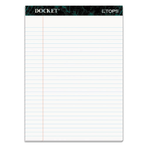Image of TOPS Docket Ruled Perforated Pads, Wide/legal Rule, 50 White 8.5 X 11.75 Sheets, 6/pack