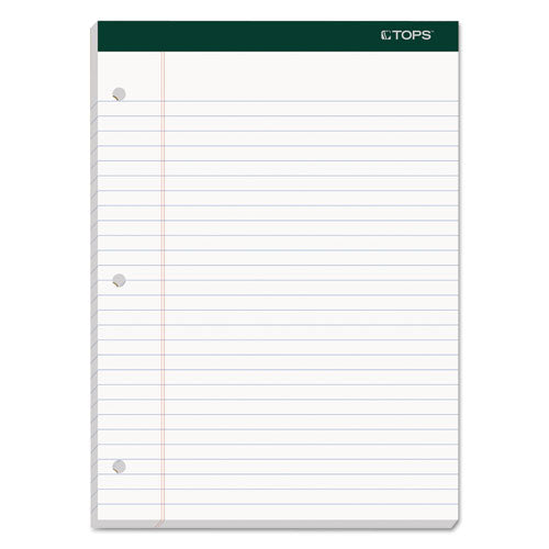 Image of TOPS 63437 Double Docket Ruled Pads, Wide/Legal Rule, (100) White 8.5 x 11 Sheets, 6/Pack