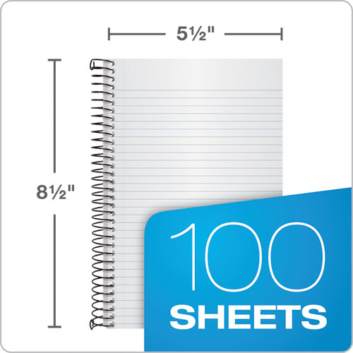 Image of TOPS 73506 Color Notebooks, 1-Subject, Narrow Rule, Indigo Blue Cover, (100) 8.5 x 5.5 White Sheets