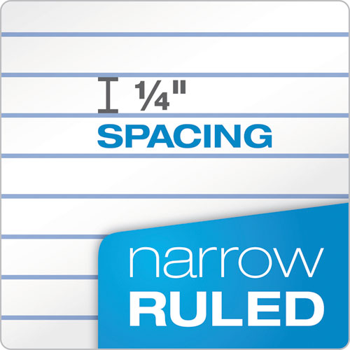 Image of TOPS 73505 Color Notebooks, 1-Subject, Narrow Rule, Ruby Red Cover, (100) 8.5 x 5.5 White Sheets