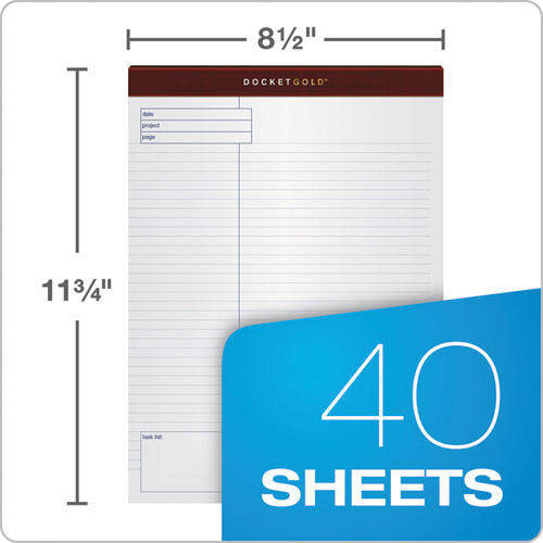 Image of TOPS 77102 Docket Gold Planning Pads, Project-Management Format and Quadrille Rule (4 sq/in), (40) White 8.5 x 11 Sheets, 4/Pack