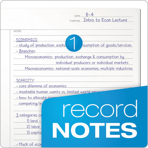 Image of TOPS 90222 FocusNotes Steno Pad, Blue Cover, Pitman Rule, (80) White 6 x 9 Sheets