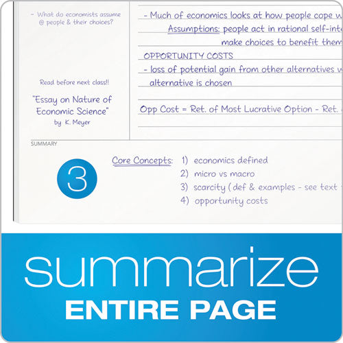 Image of TOPS FocusNotes Notebook, 1-Subject, Lecture/Cornell Rule, Blue Cover, (100) 11 x 9 Sheets