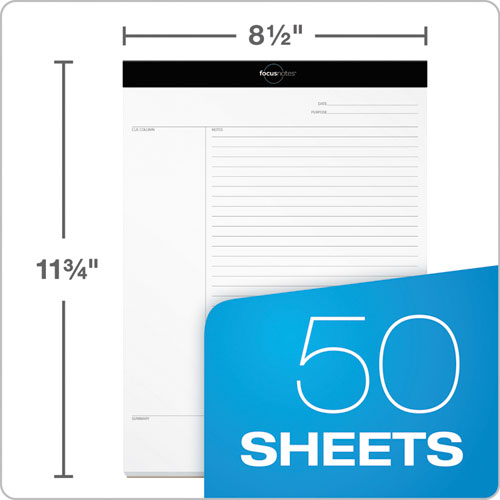 Image of TOPS 77103 FocusNotes Legal Pad, Meeting-Minutes/Notes Format, (50) White 8.5 x 11 Sheets