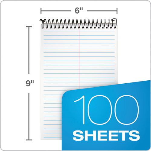 Image of TOPS 99708 Docket Gold Steno Pads, Frosted White Cover, Gregg Rule, (100) White 6 x 9 Heavyweight 20 lb Bond Sheets