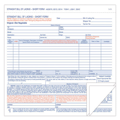 Image of TOPS L3841 Hazardous Material Short Form, Three-Part Carbonless, 7 x 8.5, 250 Forms Total