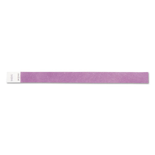 Image of SICURIX® BAU85014 Security Wristbands, Sequentially Numbered, 10" x 0.75", Purple, 100/Pack