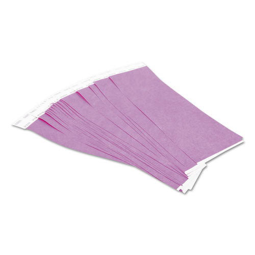Image of SICURIX® BAU85014 Security Wristbands, Sequentially Numbered, 10" x 0.75", Purple, 100/Pack