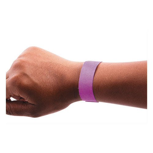 Image of SICURIX® BAU85014 Security Wristbands, Sequentially Numbered, 10" x 0.75", Purple, 100/Pack