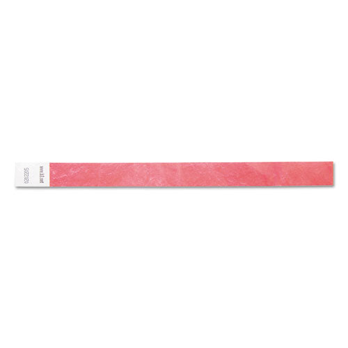 Image of SICURIX® 85020 Security Wristbands, Sequentially Numbered, 10" x 0.75", Red, 100/Pack