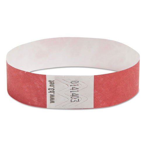 Image of SICURIX® 85020 Security Wristbands, Sequentially Numbered, 10" x 0.75", Red, 100/Pack