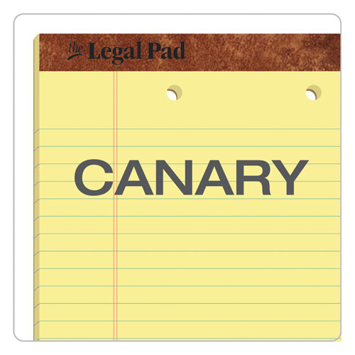 Image of TOPS 7531 The Legal Pad Ruled Perforated Pads, Wide/Legal Rule, (50) Canary 8.5 x 11 Sheets, 12/Pack