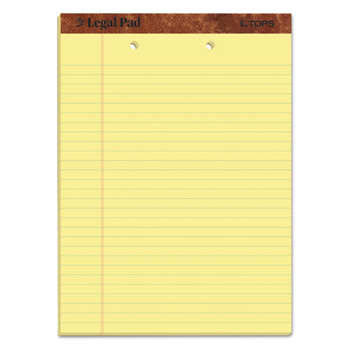 Image of TOPS 7531 The Legal Pad Ruled Perforated Pads, Wide/Legal Rule, (50) Canary 8.5 x 11 Sheets, 12/Pack