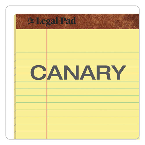 Image of TOPS The Legal Pad Ruled Perforated Pads, Wide/Legal Rule, (50) Canary 8.5 x 11 Sheets, Dozen