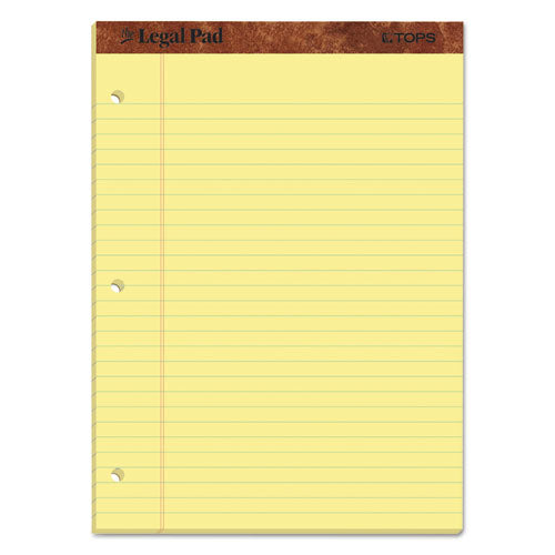 Image of TOPS 75351 The Legal Pad Ruled Perforated Pads, Wide/Legal Rule, (50) Canary Yellow 8.5 x 11 Sheets, Dozen