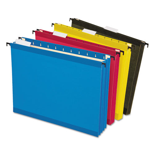 Image of Pendaflex® 09213 SureHook Hanging Pocket File, Letter Size, 1/5-Cut Tabs, Assorted Colors, 4/Pack