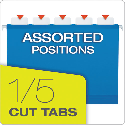 Image of Pendaflex® 59202 SureHook Reinforced Extra-Capacity Hanging Box File, 1 Section, 2" Capacity, Letter Size, 1/5-Cut Tabs, Blue, 25/Box