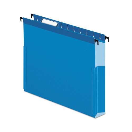 Image of Pendaflex® 59203 SureHook Reinforced Extra-Capacity Hanging Box File, 1 Section, 3" Capacity, Letter Size, 1/5-Cut Tabs, Blue, 25/Box