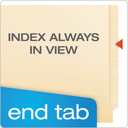 Image of Pendaflex® 62714EE SmartShield End Tab Fastener Folders, Straight Tab, 2 Fasteners, Letter Size, Manila, 50/Box