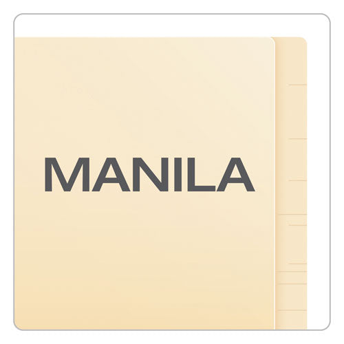 Image of Pendaflex® 62714EE SmartShield End Tab Fastener Folders, Straight Tab, 2 Fasteners, Letter Size, Manila, 50/Box