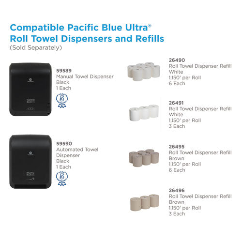 Image of Georgia Pacific® Professional 59589 Pacific Blue Ultra Paper Towel Dispenser, Mechanical, 12.9 X 9 X 16.8, Black