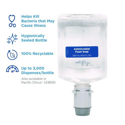 Image of Georgia Pacific® Professional 43818 Pacific Blue Ultra Foam Soap Manual Dispenser Refill, Antimicrobial, Unscented, 1,200 mL, 4/Carton