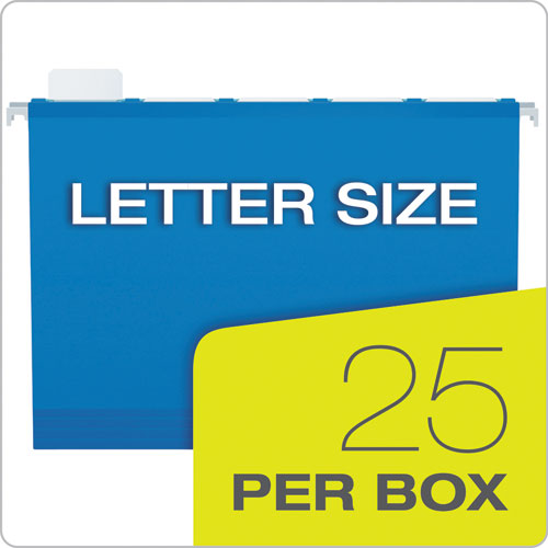 Image of Pendaflex® 59202 SureHook Reinforced Extra-Capacity Hanging Box File, 1 Section, 2" Capacity, Letter Size, 1/5-Cut Tabs, Blue, 25/Box
