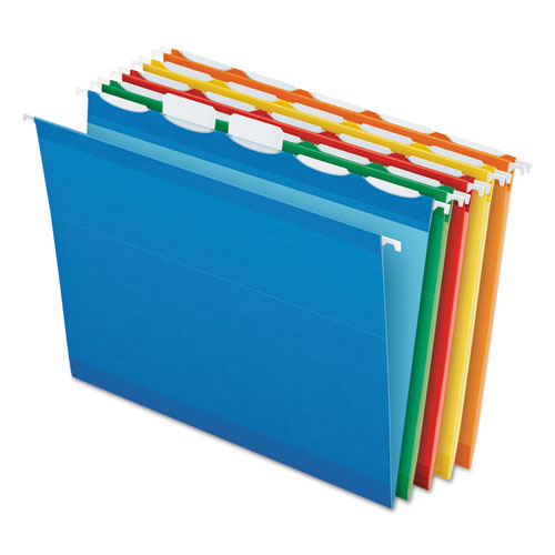 Image of Pendaflex® 42592 Ready-Tab Colored Reinforced Hanging Folders, Letter Size, 1/5-Cut Tabs, Assorted Colors, 25/Box