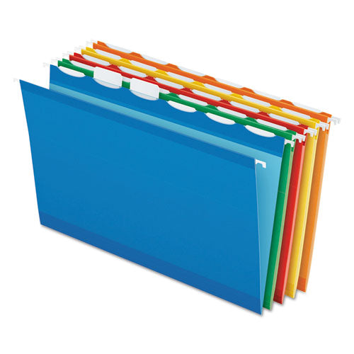 Image of Pendaflex® 42593 Ready-Tab Colored Reinforced Hanging Folders, Legal Size, 1/6-Cut Tabs, Assorted Colors, 25/Box