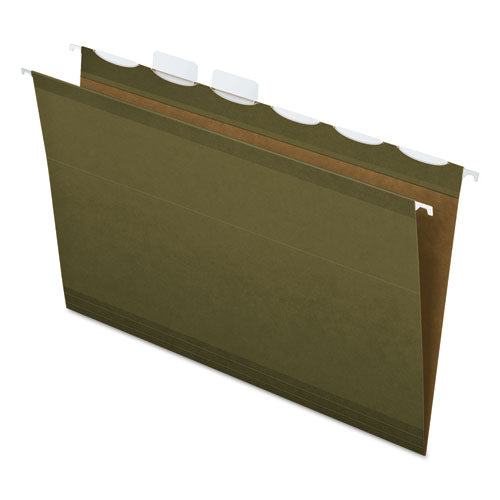 Image of Pendaflex® 42701EE Ready-Tab Extra Capacity Reinforced Colored Hanging Folders, Letter Size, 1/5-Cut Tabs, Standard Green, 20/Box