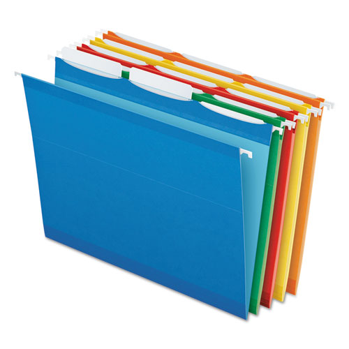 Image of Pendaflex® 42621 Ready-Tab Colored Reinforced Hanging Folders, Letter Size, 1/3-Cut Tabs, Assorted Colors, 25/Box