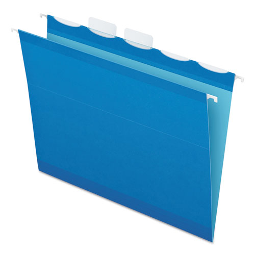 Image of Pendaflex® 42622 Ready-Tab Colored Reinforced Hanging Folders, Letter Size, 1/5-Cut Tabs, Blue, 25/Box