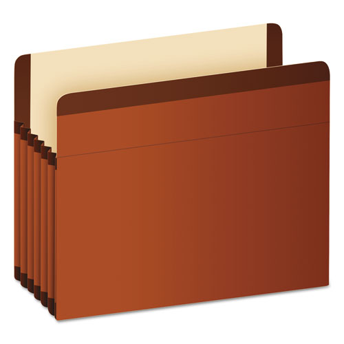 Image of Pendaflex® 085545 Premium Reinforced Expanding File Pockets, 5.25" Expansion, Letter Size, Red Fiber, 5/box
