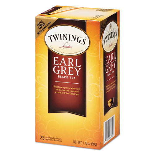 Image of TWININGS® TNA51728 Tea Bags, Earl Grey, 1.76 Oz, 25/box