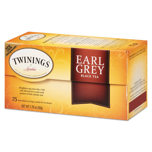 Image of TWININGS® TNA51728 Tea Bags, Earl Grey, 1.76 Oz, 25/box