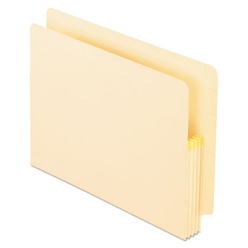 Image of Pendaflex® 12811 Manila Drop Front Shelf File Pockets with Tyvek Gusset Top, 1.75" Expansion, Letter Size, Manila, 25/Box