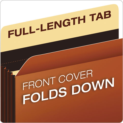 Image of Pendaflex® 15444HD Heavy-Duty File Pockets, 7" Expansion, Letter Size, Redrope, 5/box