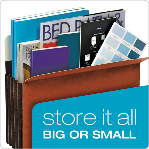 Image of Pendaflex® 15446HD Heavy-Duty File Pockets, 7" Expansion, Legal Size, Redrope, 5/box