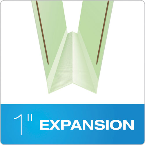 Image of Pendaflex® 17178EE Heavy-Duty Pressboard Folders with Embossed Fasteners, 1/3-Cut Tab, Expands 1", 2 Fasteners, Letter Size, Green, 25/Box