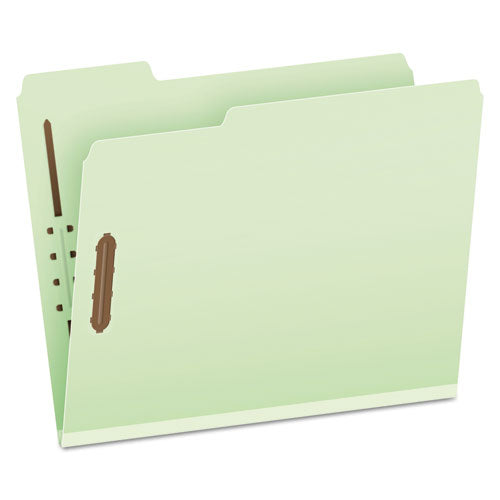 Image of Pendaflex® 17178EE Heavy-Duty Pressboard Folders with Embossed Fasteners, 1/3-Cut Tab, Expands 1", 2 Fasteners, Letter Size, Green, 25/Box