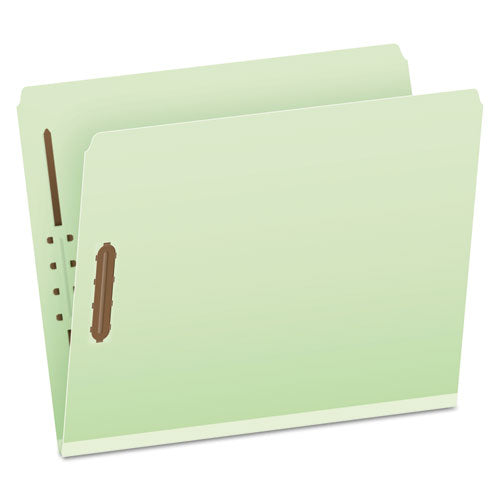 Image of Pendaflex® 17180EE Heavy-Duty Pressboard Folders with Embossed Fasteners, Straight Tab, Expands 2", 2 Fasteners, Letter Size, Green, 25/Box