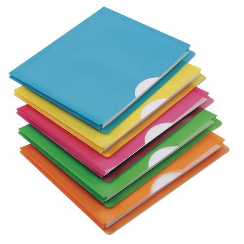 Image of Pendaflex® 50992EE Glow Poly File Jacket, Straight Tab, Letter Size, Assorted Colors, 5/pack