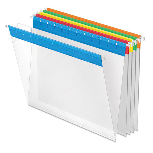 Image of Pendaflex® 55708 Poly Hanging Folders, Letter Size, 1/5-Cut Tabs, Assorted Colors, 25/Box