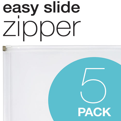 Image of Pendaflex® 84190GW Poly Zip Envelope, Zipper Closure, 10 X 13, Clear, 5/pack