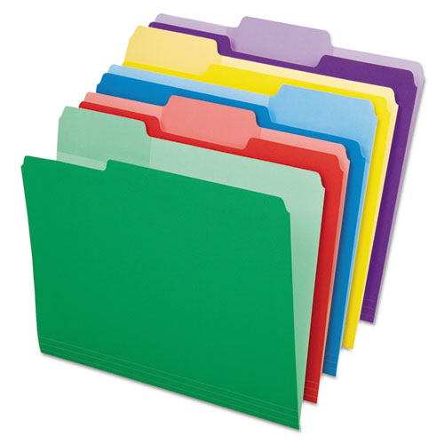 Image of Pendaflex® 84370 File Folders with Erasable Tabs, 1/3-Cut Tabs: Assorted, Letter Size, Assorted Colors, 30/Pack