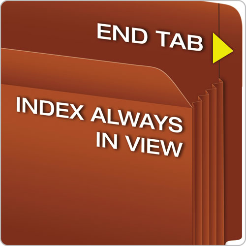 Image of PendaflexÂ® Heavy-Duty End Tab File Pockets, 3.5" Expansion, Legal Size, Red Fiber, 10/box