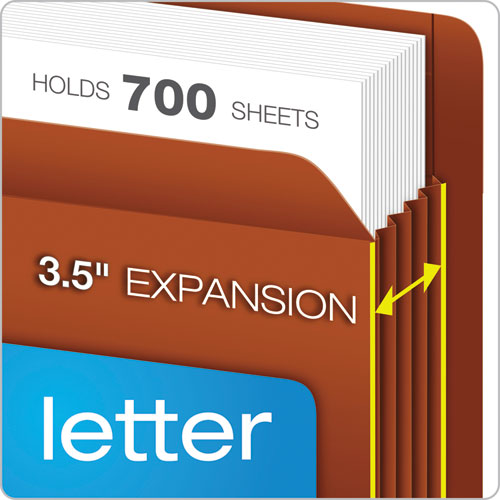 Image of PendaflexÂ® Heavy-Duty End Tab File Pockets, 3.5" Expansion, Legal Size, Red Fiber, 10/box