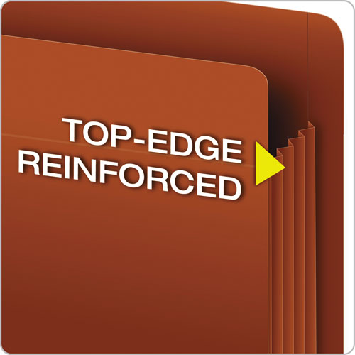 Image of PendaflexÂ® Heavy-Duty End Tab File Pockets, 3.5" Expansion, Legal Size, Red Fiber, 10/box