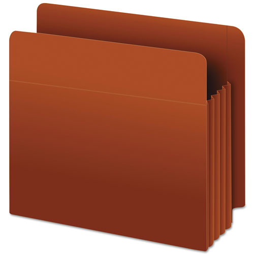 Image of Pendaflex® 95343 Heavy-Duty End Tab File Pockets, 3.5" Expansion, Letter Size, Red Fiber, 10/box